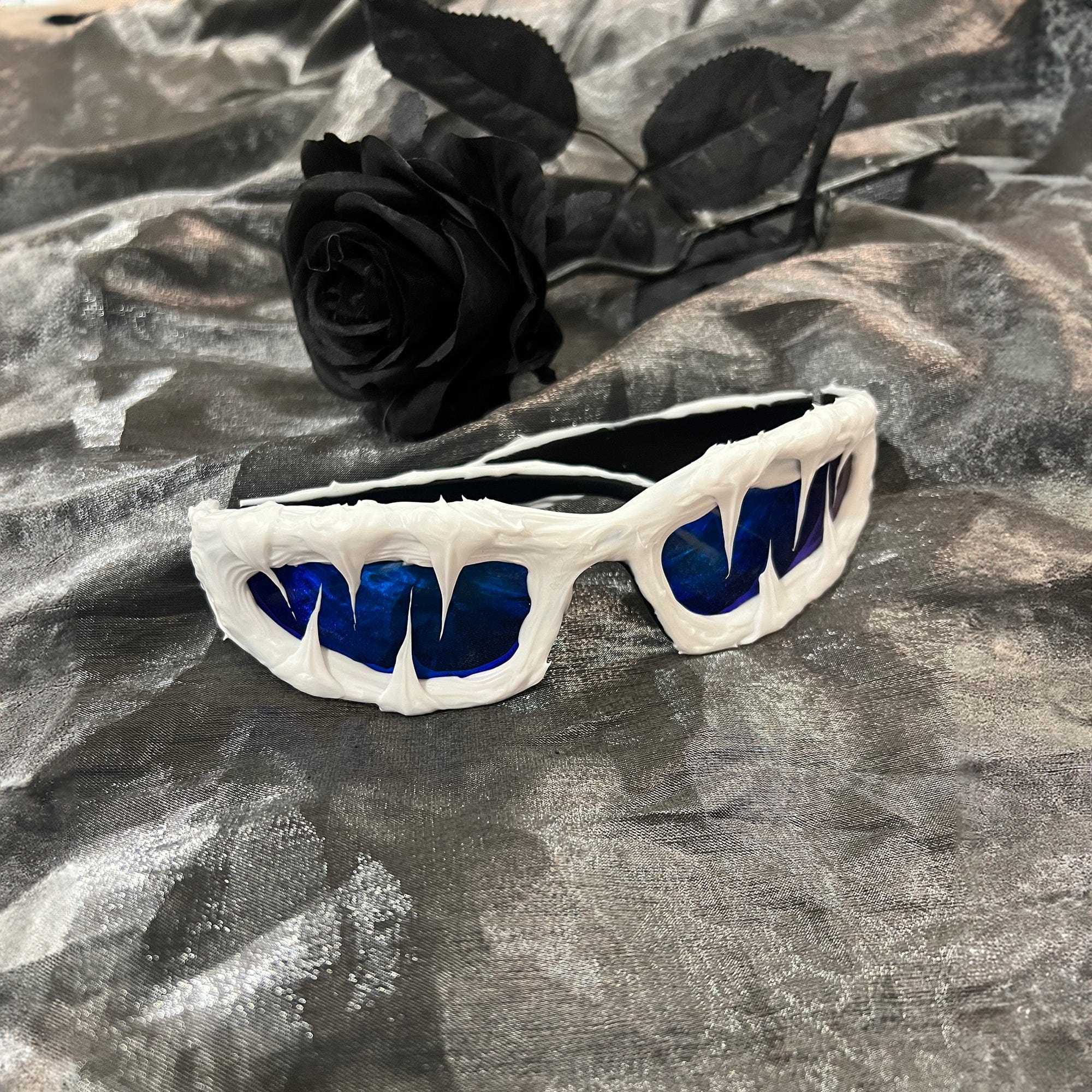 Pi0neeR Ice Melt Dripped Resin Sunglasses Blue-Sunglasses-One size-Free Shipping Leatheretro