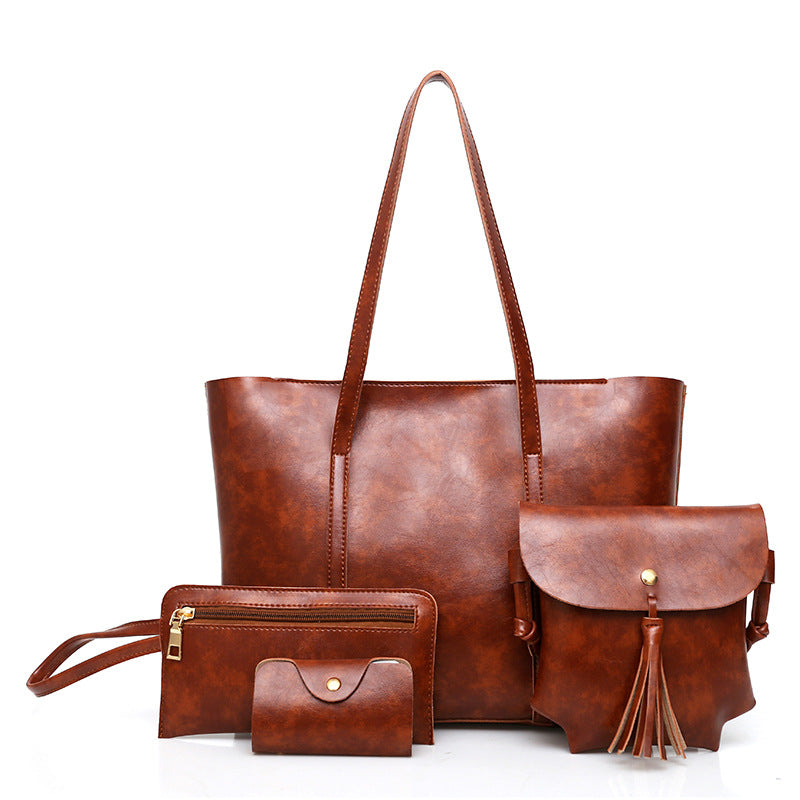Vintage Large Capacity Faux Leather Mother-Daughter Bag Set-Red-Free Shipping Leatheretro