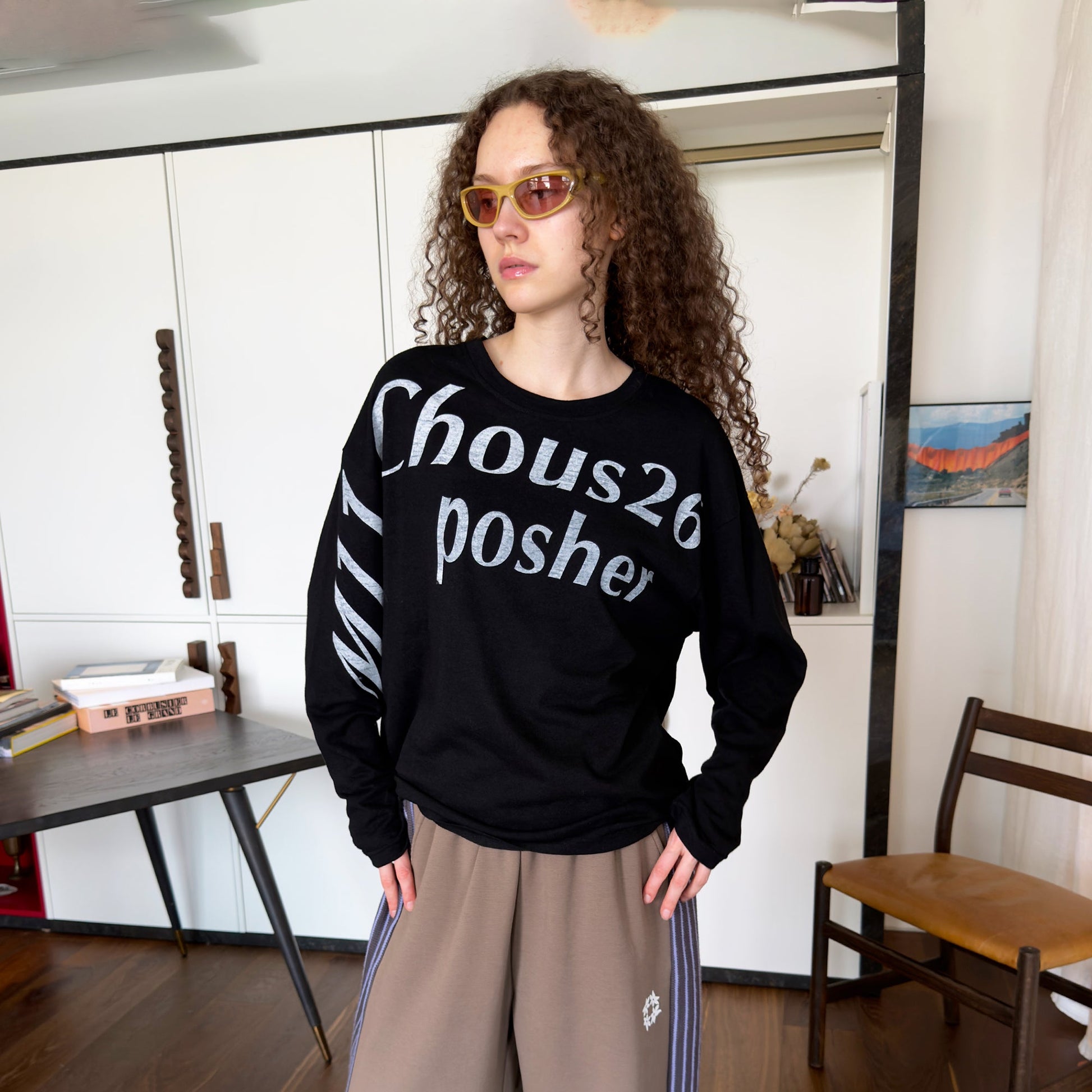 MIICHOUS UV-Protect Graphic Long-Sleeve Tee-L/S Tee-S (Preorder)-Black-Free Shipping Leatheretro
