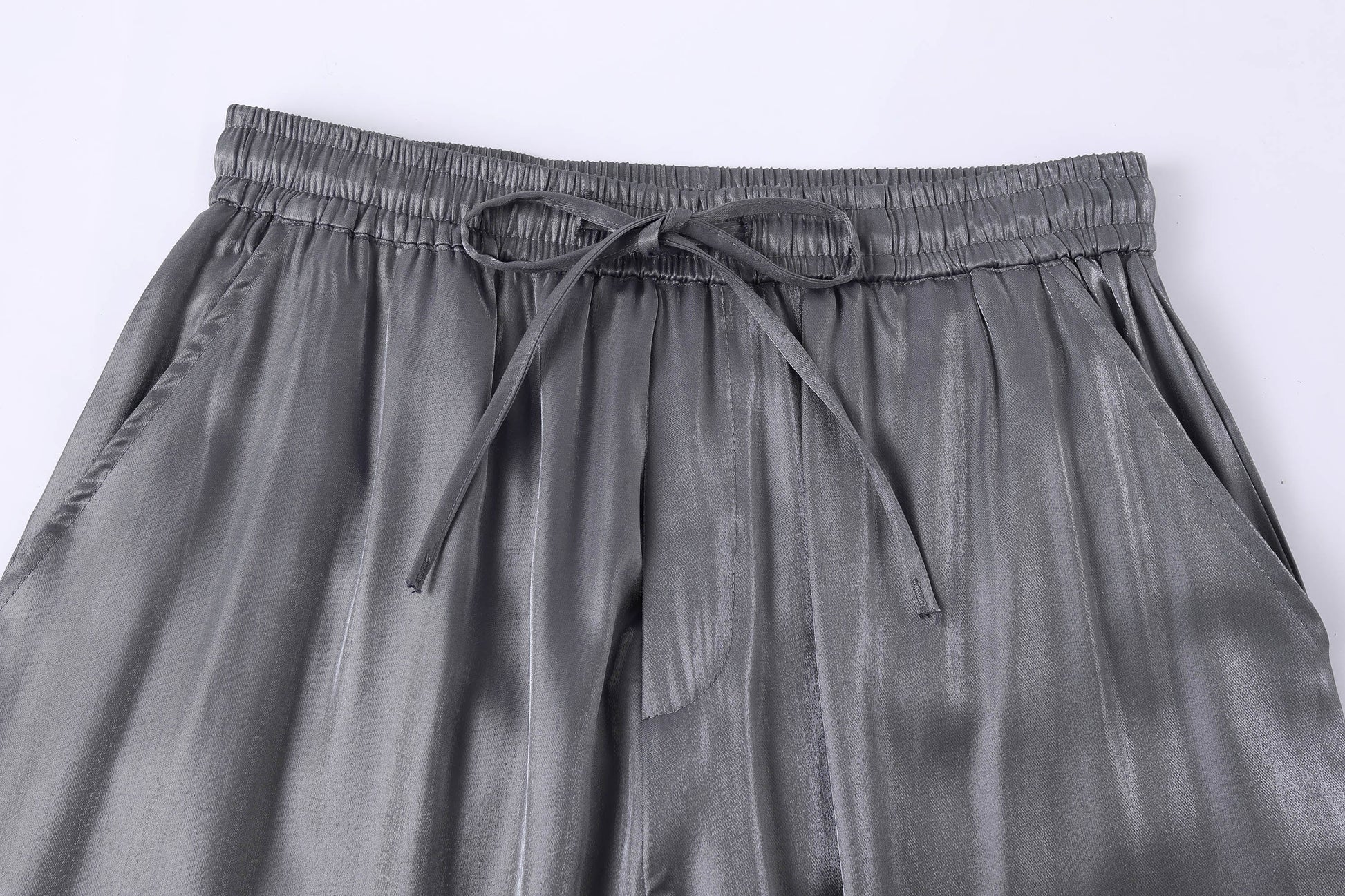 CLP The Liquid Silver Wide-Leg Pants-Pants-S-Black-Free Shipping Leatheretro