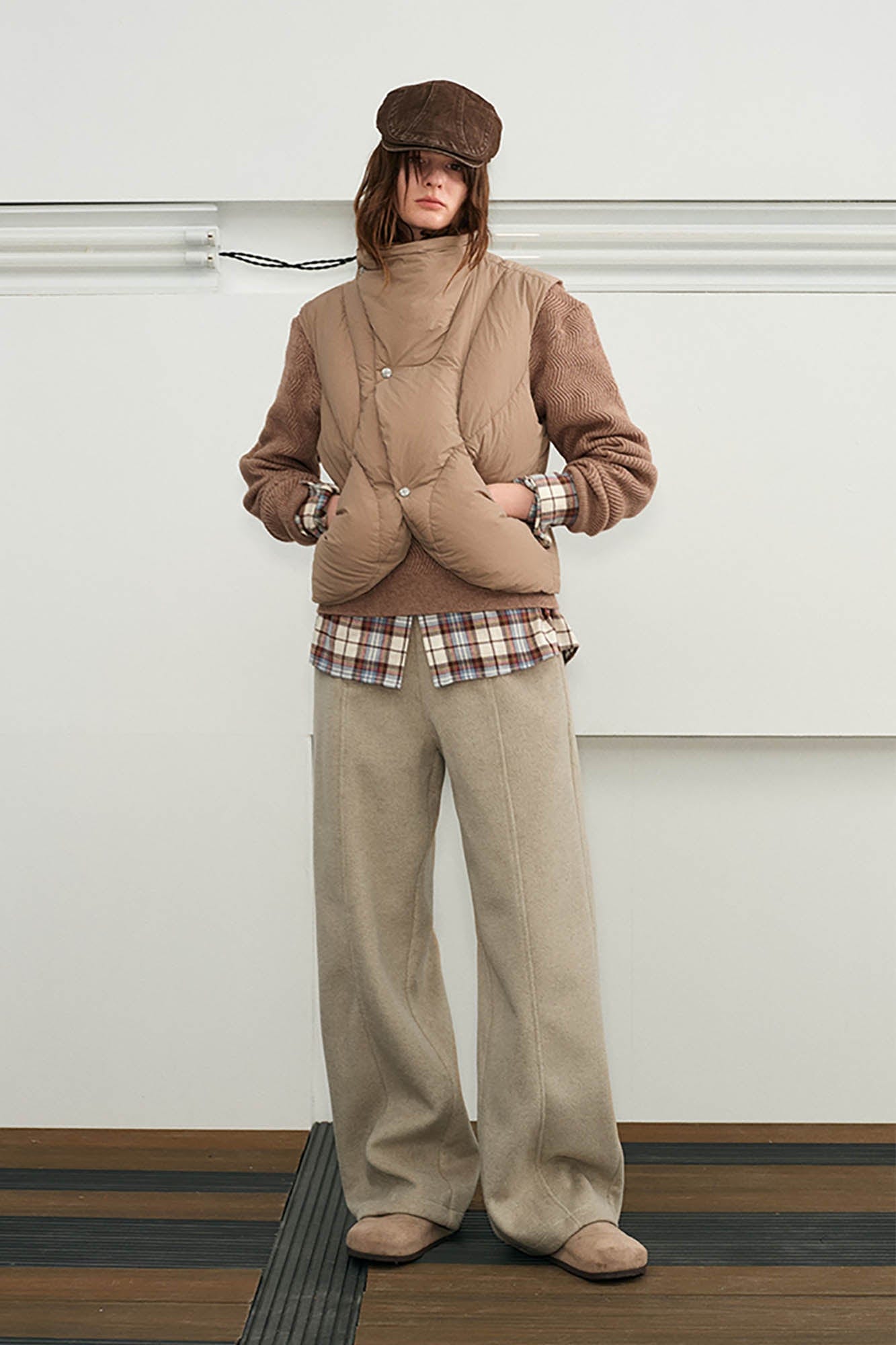 KREATE Double-Breasted Straight-Leg Pants-Pants-S - 30"-Khaki-Free Shipping Leatheretro