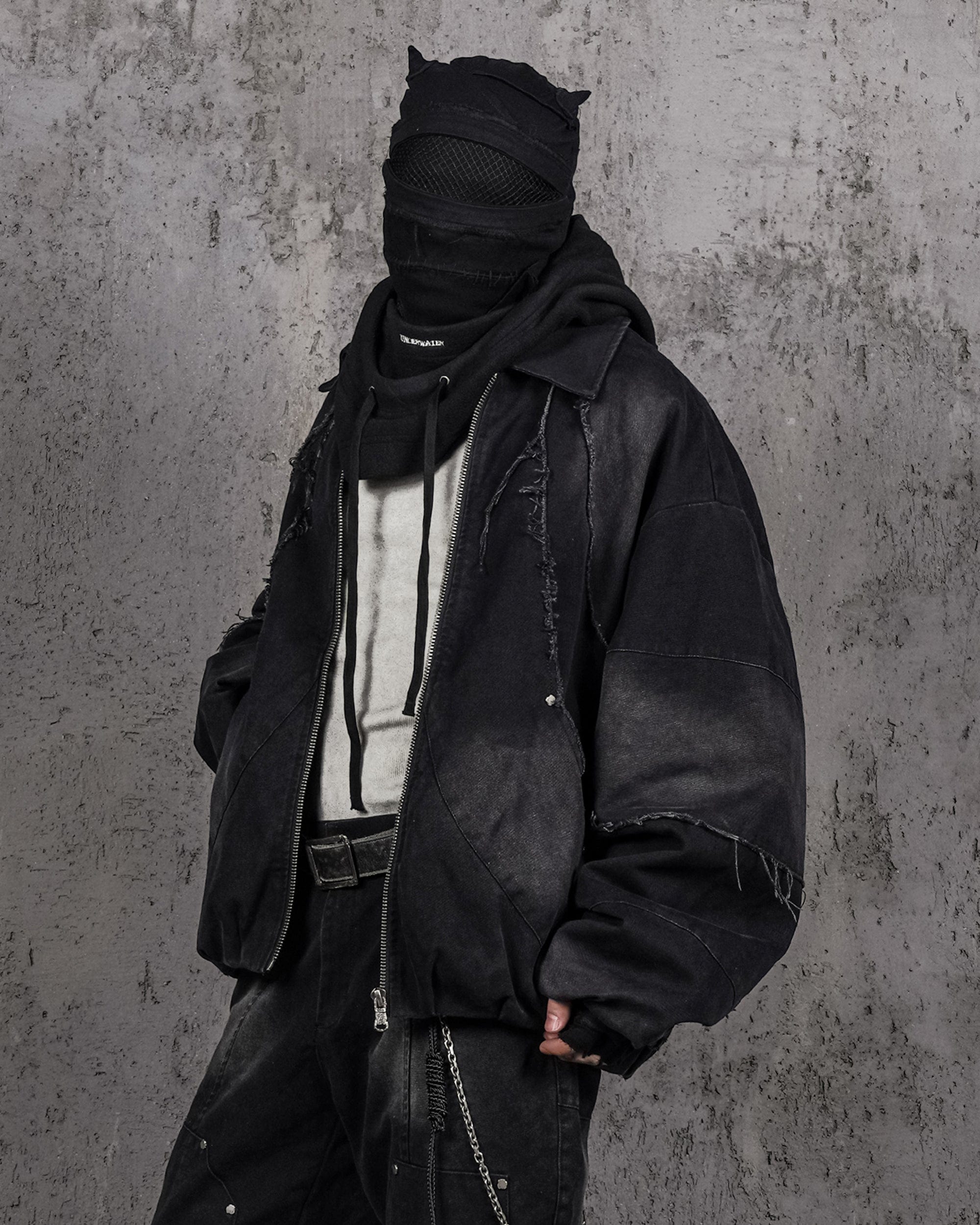 UNDERWATER Raw-Edge Spliced Rivet Jacket-Jacket-S-Free Shipping Leatheretro