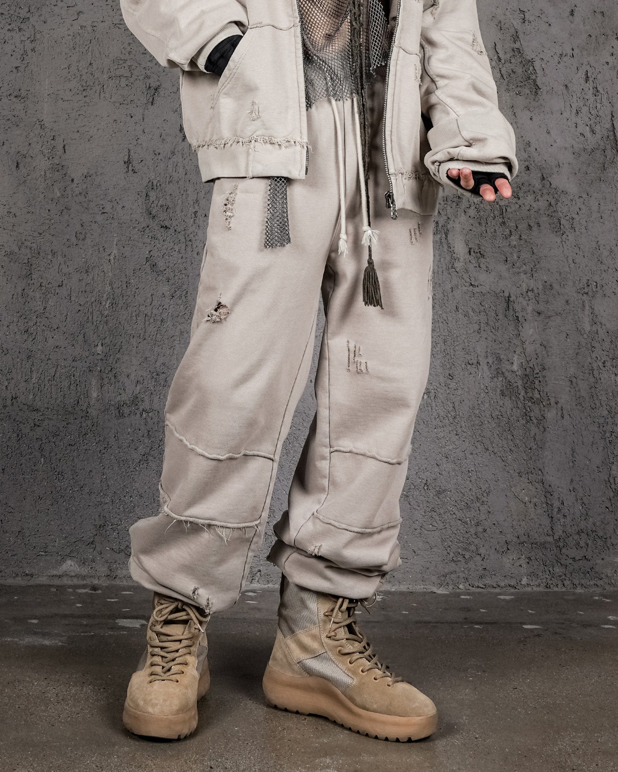 UNDERWATER Wasteland Ripped Spliced Jogger-Pants-S-Free Shipping Leatheretro