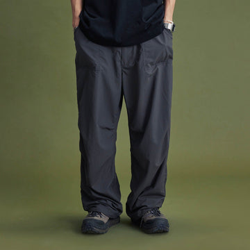 BANANA CLUB Quick-Dry Crinkled Wide-Leg Stretch Pants-Pants-S-Grey-Free Shipping Leatheretro