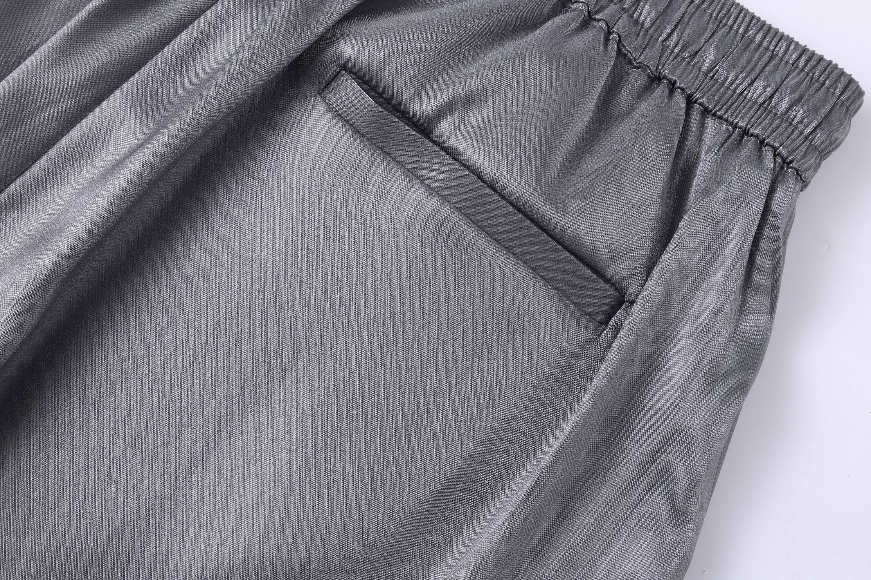 CLP The Liquid Silver Wide-Leg Pants-Pants-S-Black-Free Shipping Leatheretro