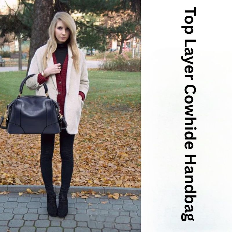 Top Layer Cowhide Handbag – All-Match Genuine Leather Bag for Women-Handbags-Brown-Free Shipping Leatheretro