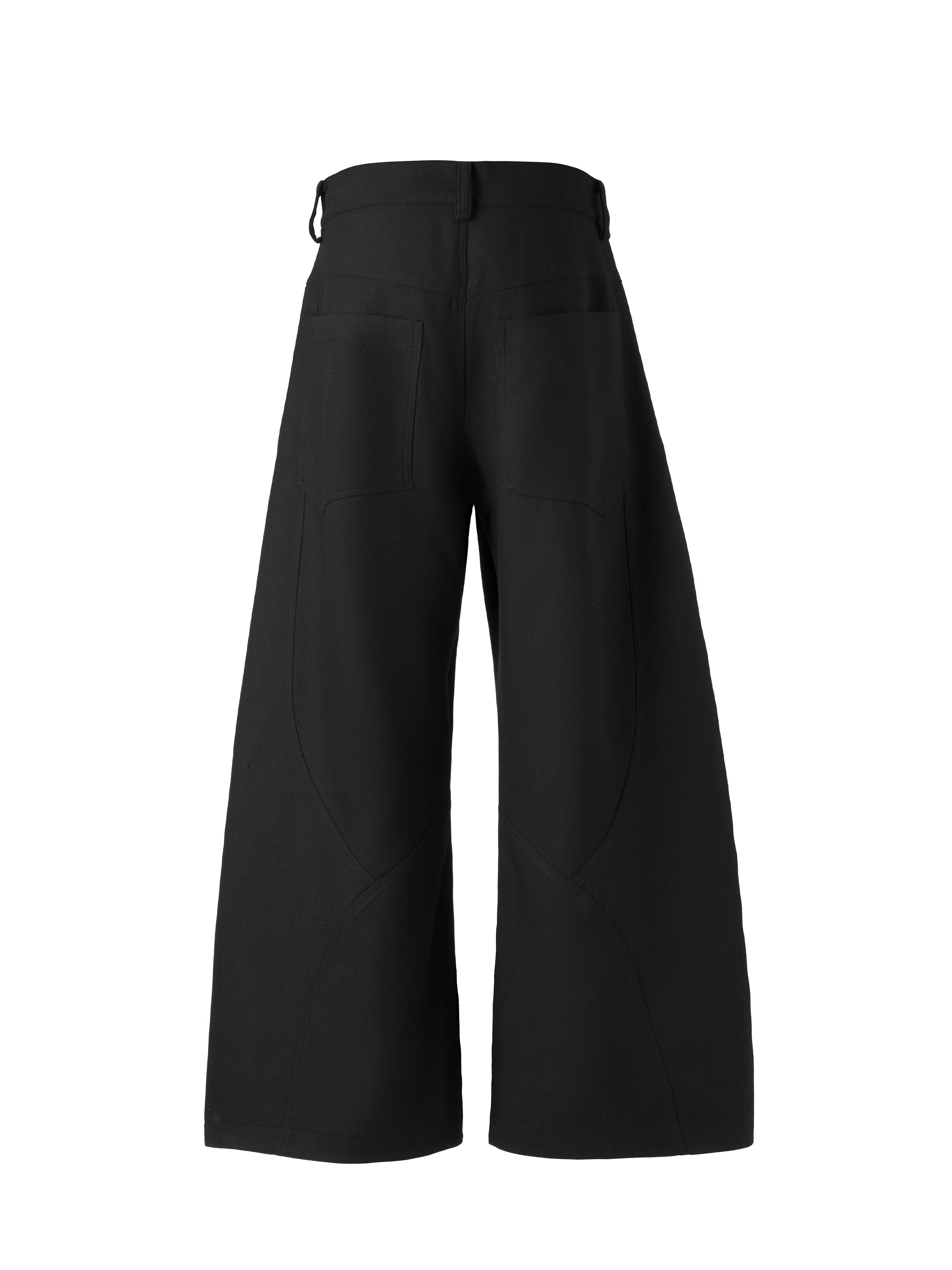CATSSTAC Curved Draped Wide-Leg Trousers-Pants-M-Free Shipping Leatheretro