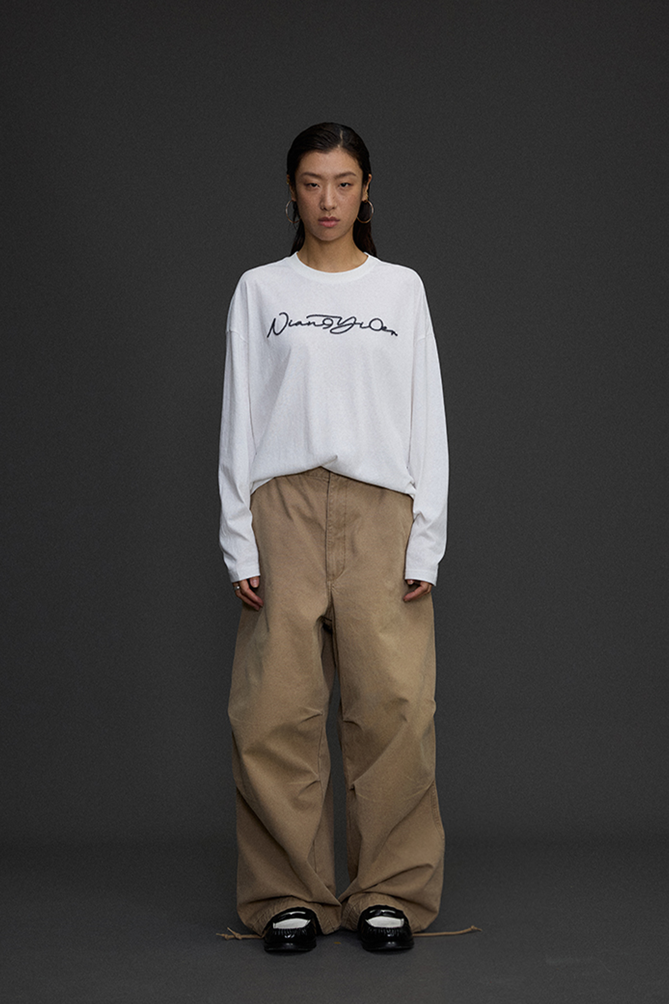 NIANJIUYIKOUER Distressed Utility Pocket Wide-Leg Pants-Pants-XXS-Free Shipping Leatheretro