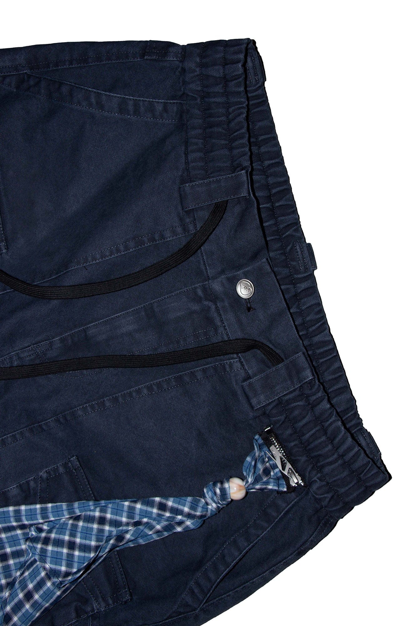 RELABEL Multi-Pocket Detachable Scarf Distressed Cargo Dark Blue-Pants-XS-Free Shipping Leatheretro