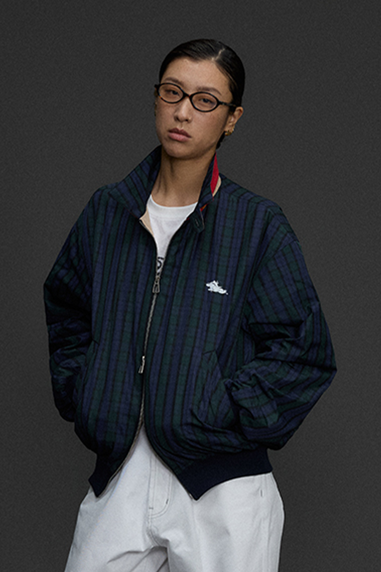 NIANJIUYIKOUER Deer Graphic Plaid Harrington Jacket-Jacket-S-Free Shipping Leatheretro