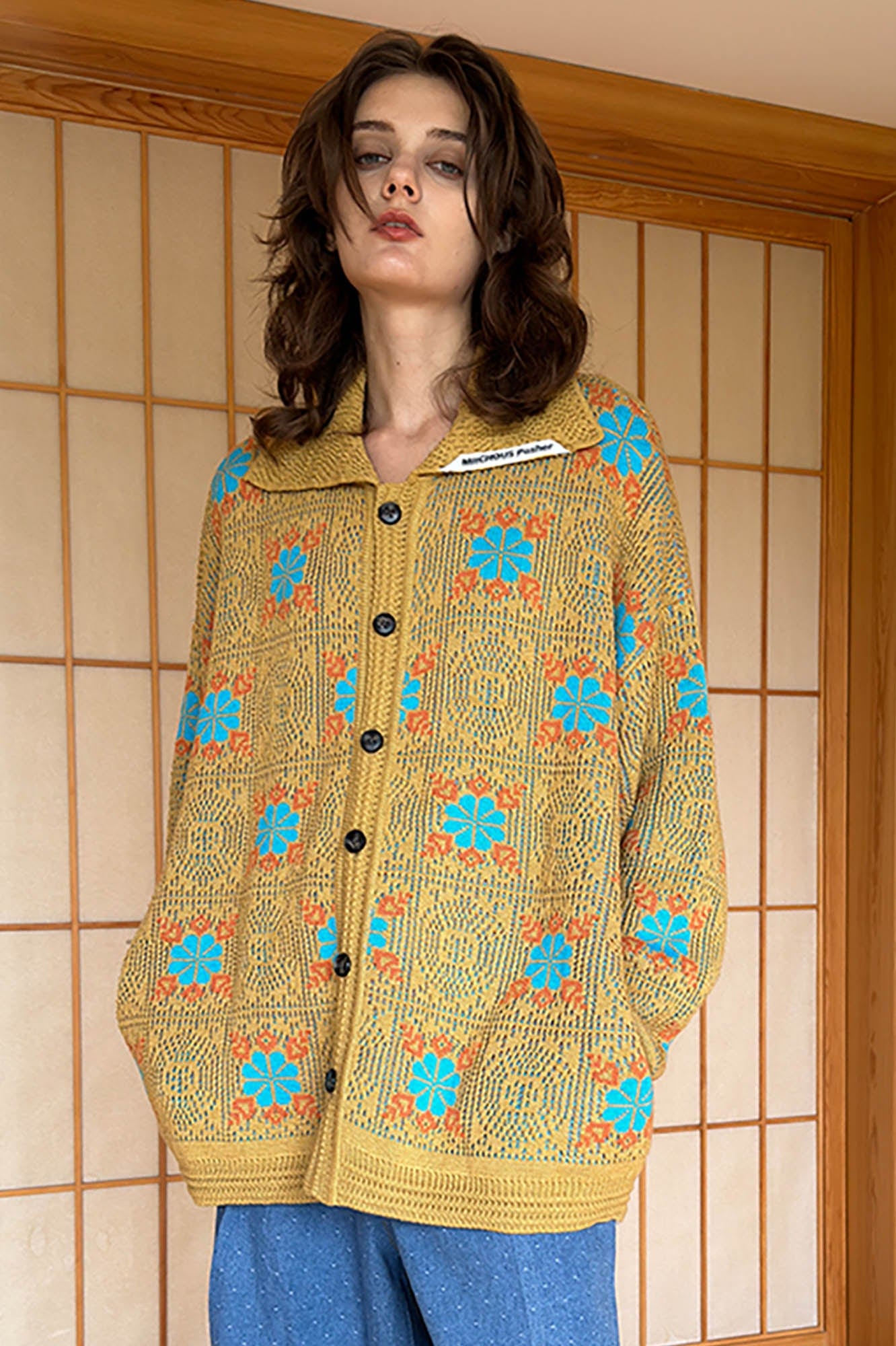 MIICHOUS Edelweiss Knit Button-Up Cardigan-Jacket-S-Grey-Free Shipping Leatheretro