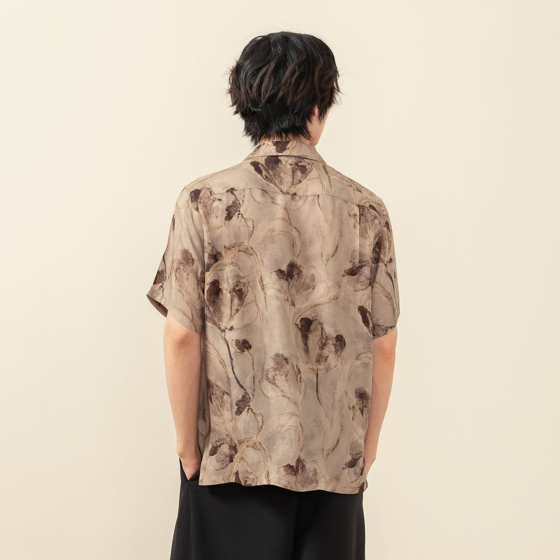 MOITIEDEPETALE Floral Accordion Pleats Cupro Blended Half Shirt-Half shirt-XS-Free Shipping Leatheretro