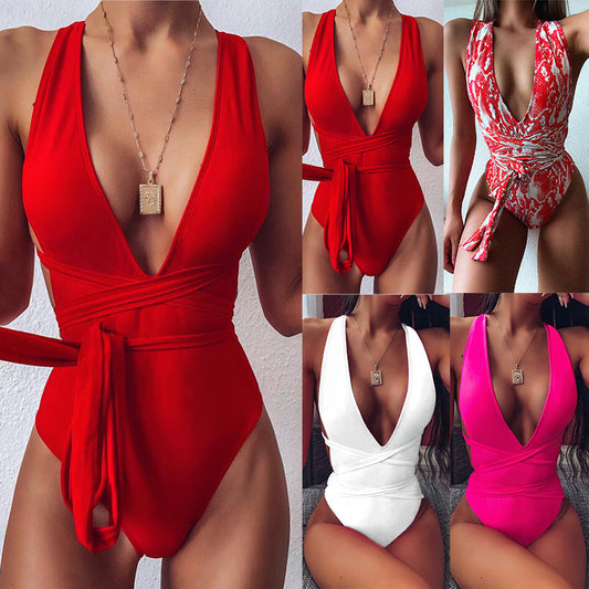 Women Sexy One Piece Bikini Swimwear-Swimwear-White-S-Free Shipping Leatheretro