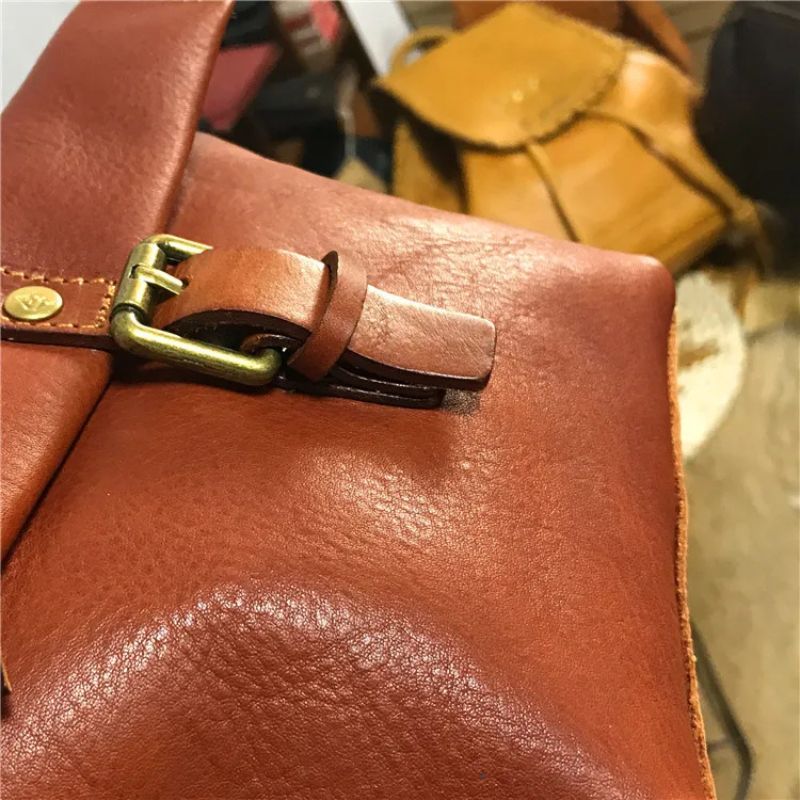 Genuine Leather Crossbody Bag Retro Small Messenger Purse-Handbags-Coffee-Free Shipping Leatheretro