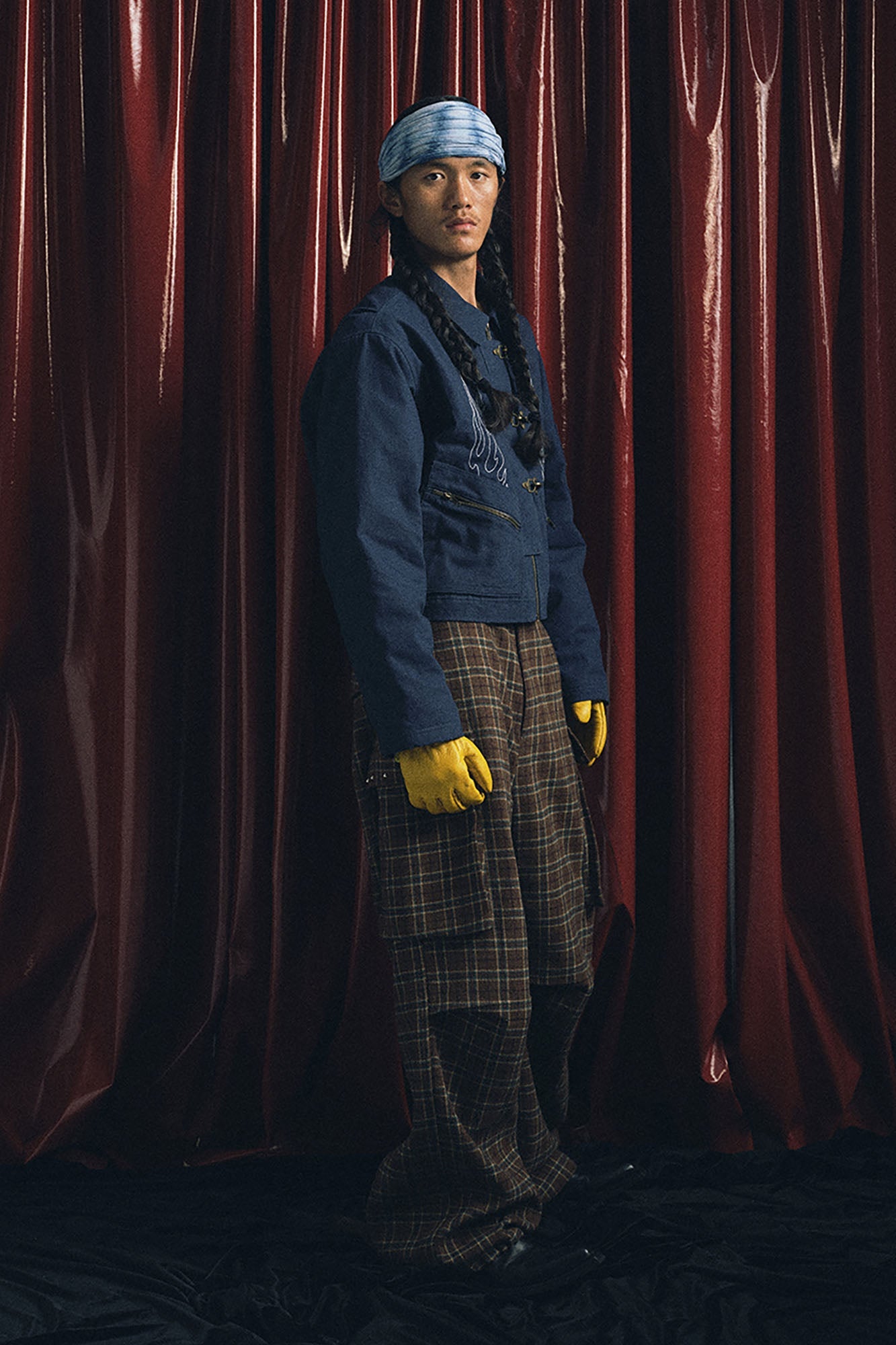 TRECLUB Flame Embroidered Hook Buckle Cropped Jacket-Jacket-S-Free Shipping Leatheretro