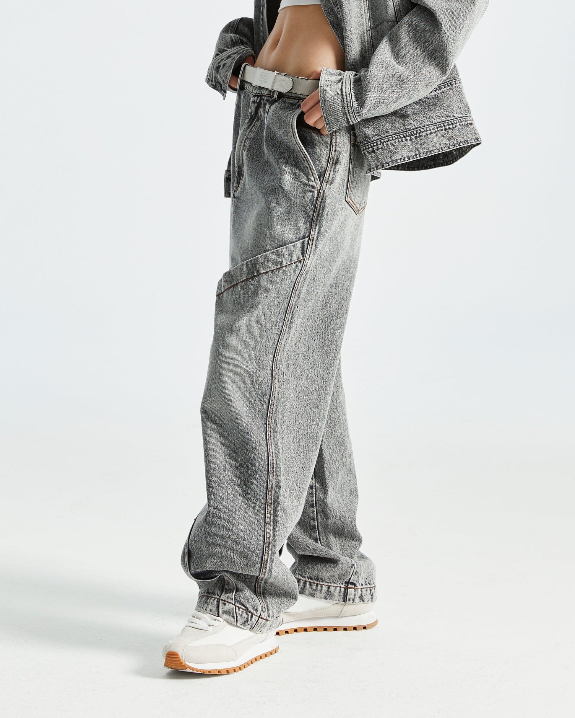 ORGANIC EMOTION Deconstructed Washed Jeans-Jeans-XS-White-Free Shipping Leatheretro