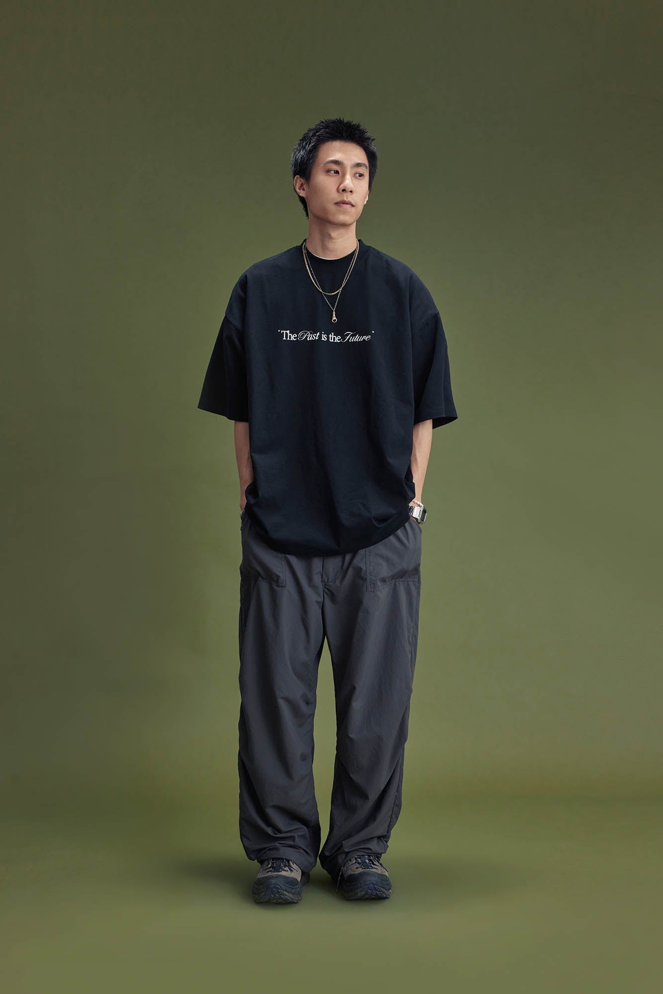 BANANA CLUB Quick-Dry Crinkled Wide-Leg Stretch Pants-Pants-S-Grey-Free Shipping Leatheretro