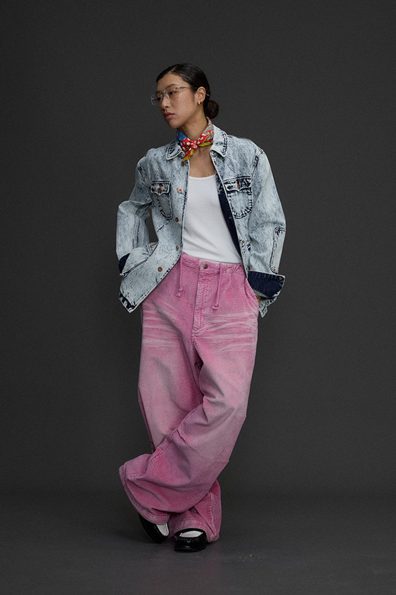 NIANJIUYIKOUER Snow-Washed Stand-Collar Denim Workwear Jacket-Jacket-S-Free Shipping Leatheretro