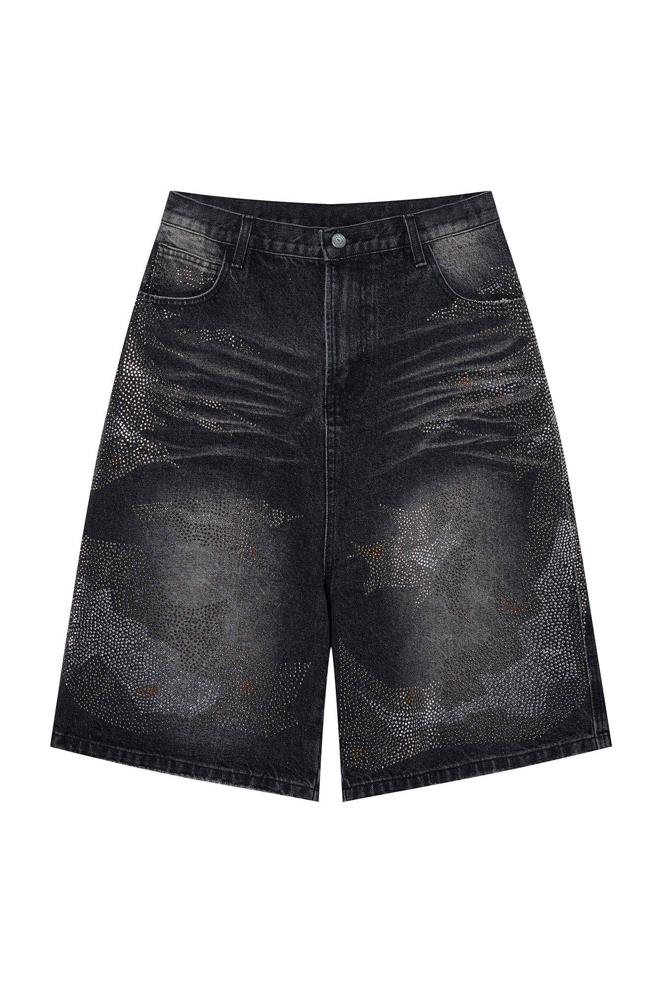 CLP Diamond Distressed Straight-Leg Jorts-Shorts-M-Blue-Free Shipping Leatheretro