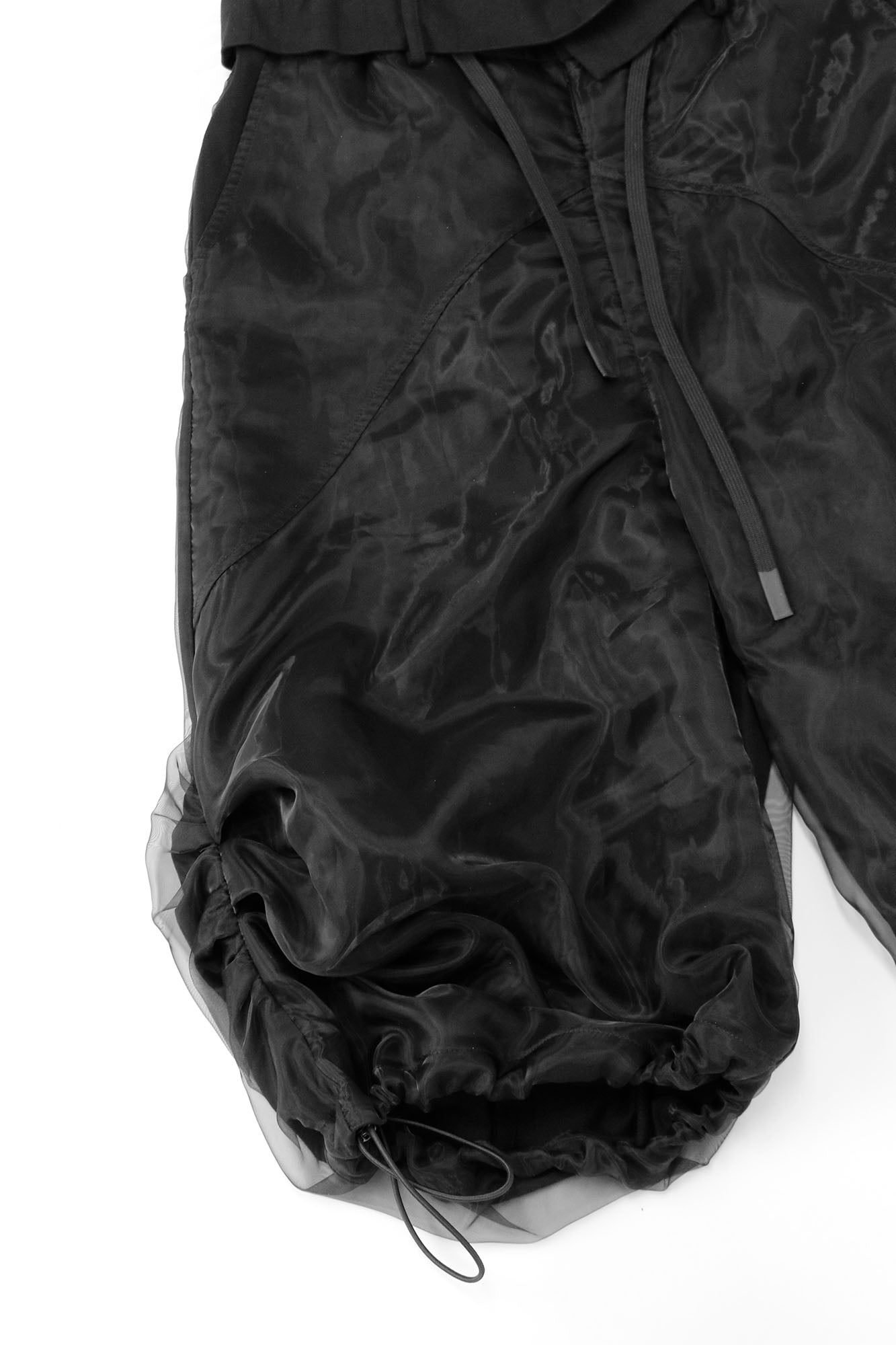 RELABEL Detachable Drape Ruched Oversized Shorts Black-Shorts-XS-Free Shipping Leatheretro