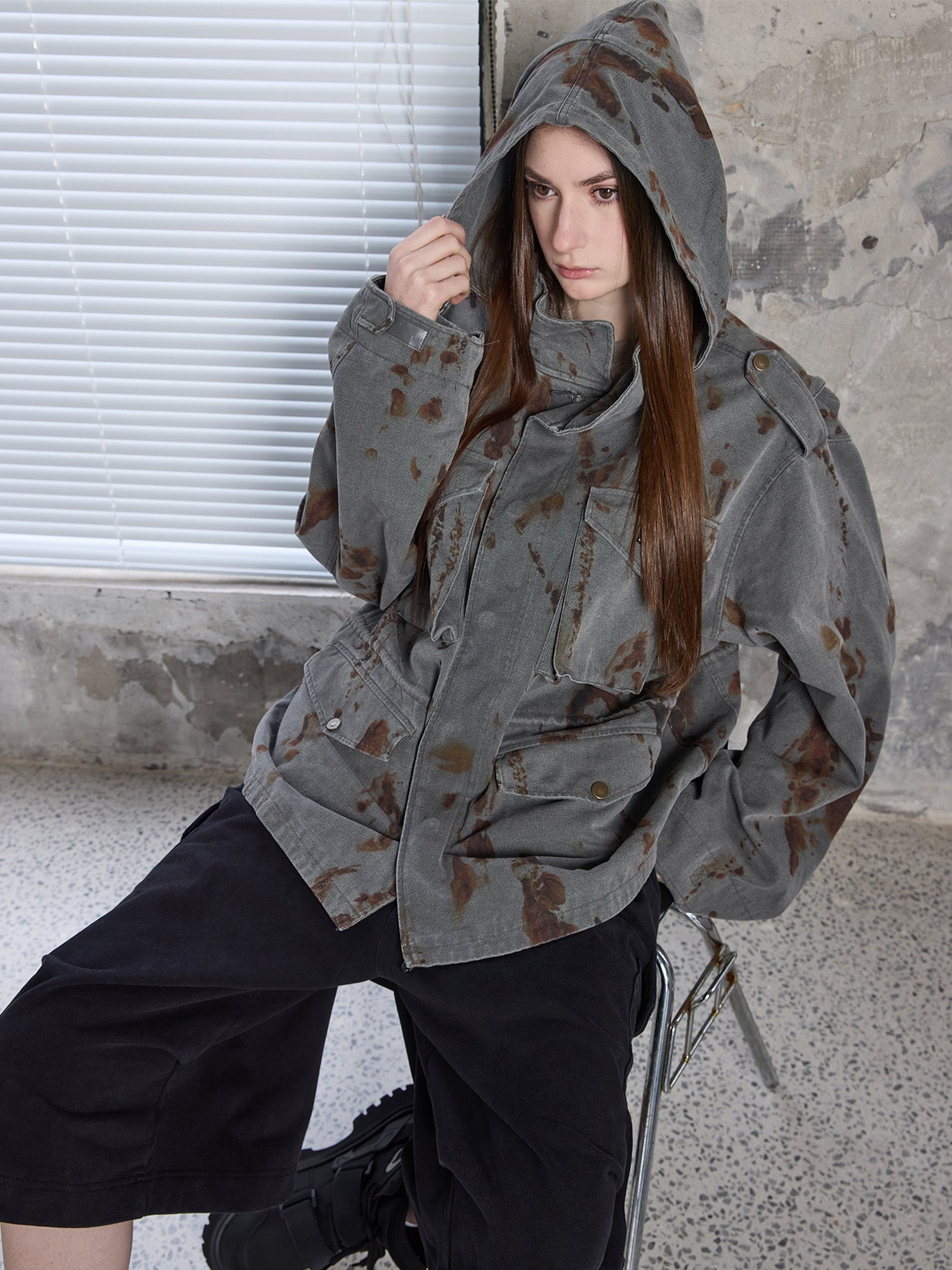 ERROR CODE ROBOT Washed Rust Multi-Pocket Jacket-Jacket-S-Free Shipping Leatheretro