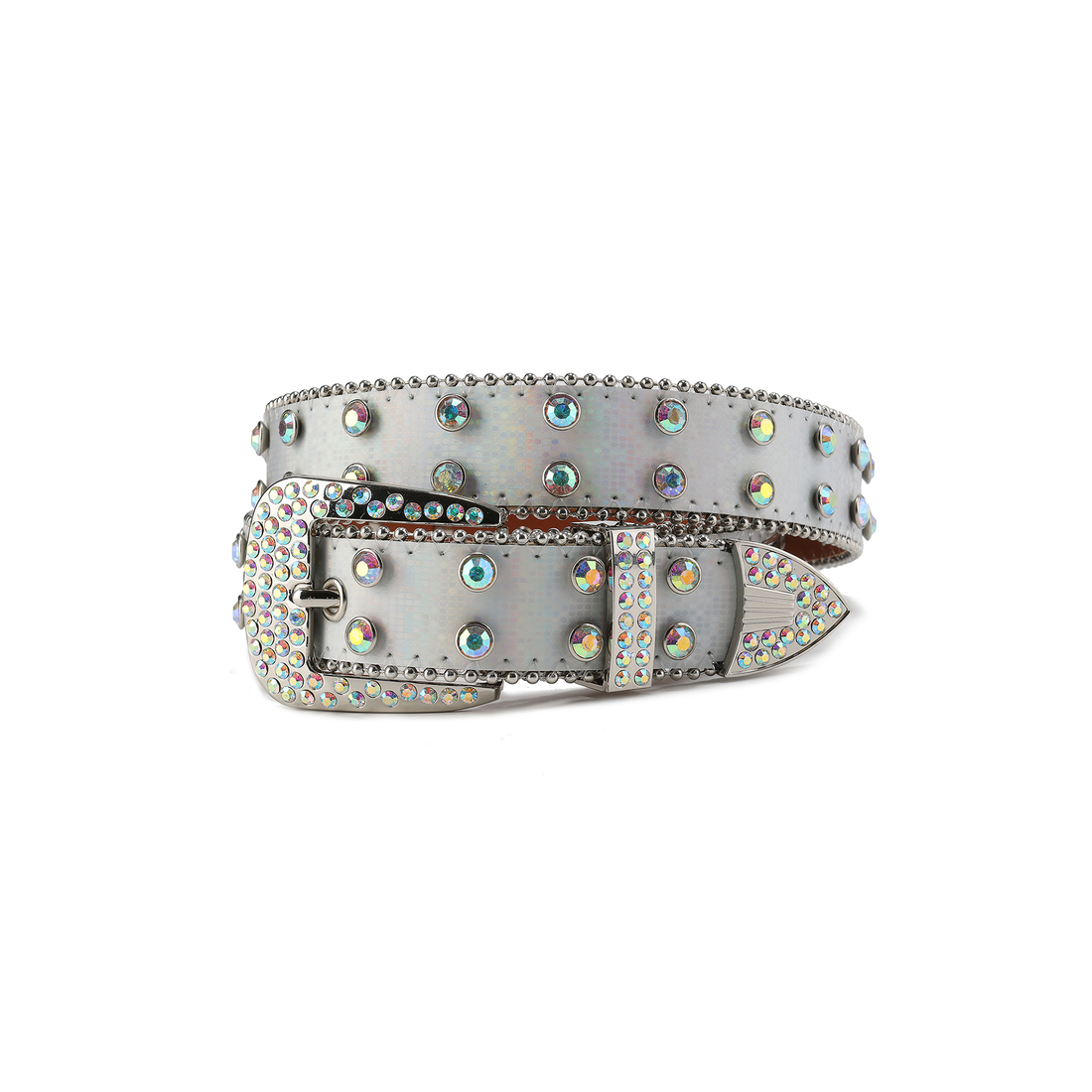 CYCYCY Iridescent Diamond Studded Buckle Belt-Accessories-One Size-Free Shipping Leatheretro