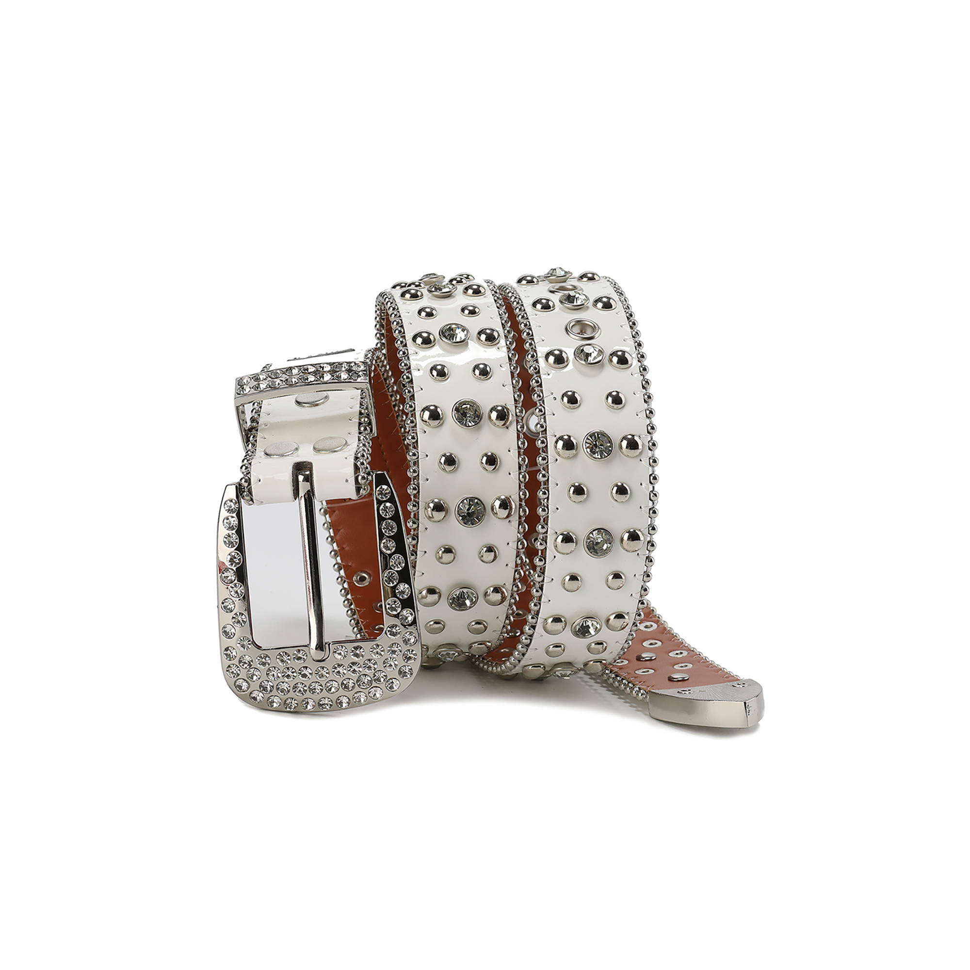 CYCYCY Diamond Studded Leather Belt-Accessories-One Size-Free Shipping Leatheretro