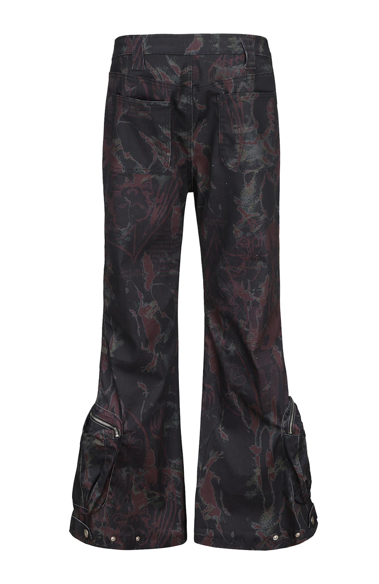 CYCYCY Abstract Graphic Cargo Flared Jeans-Jeans-XXS / 27"-Free Shipping Leatheretro