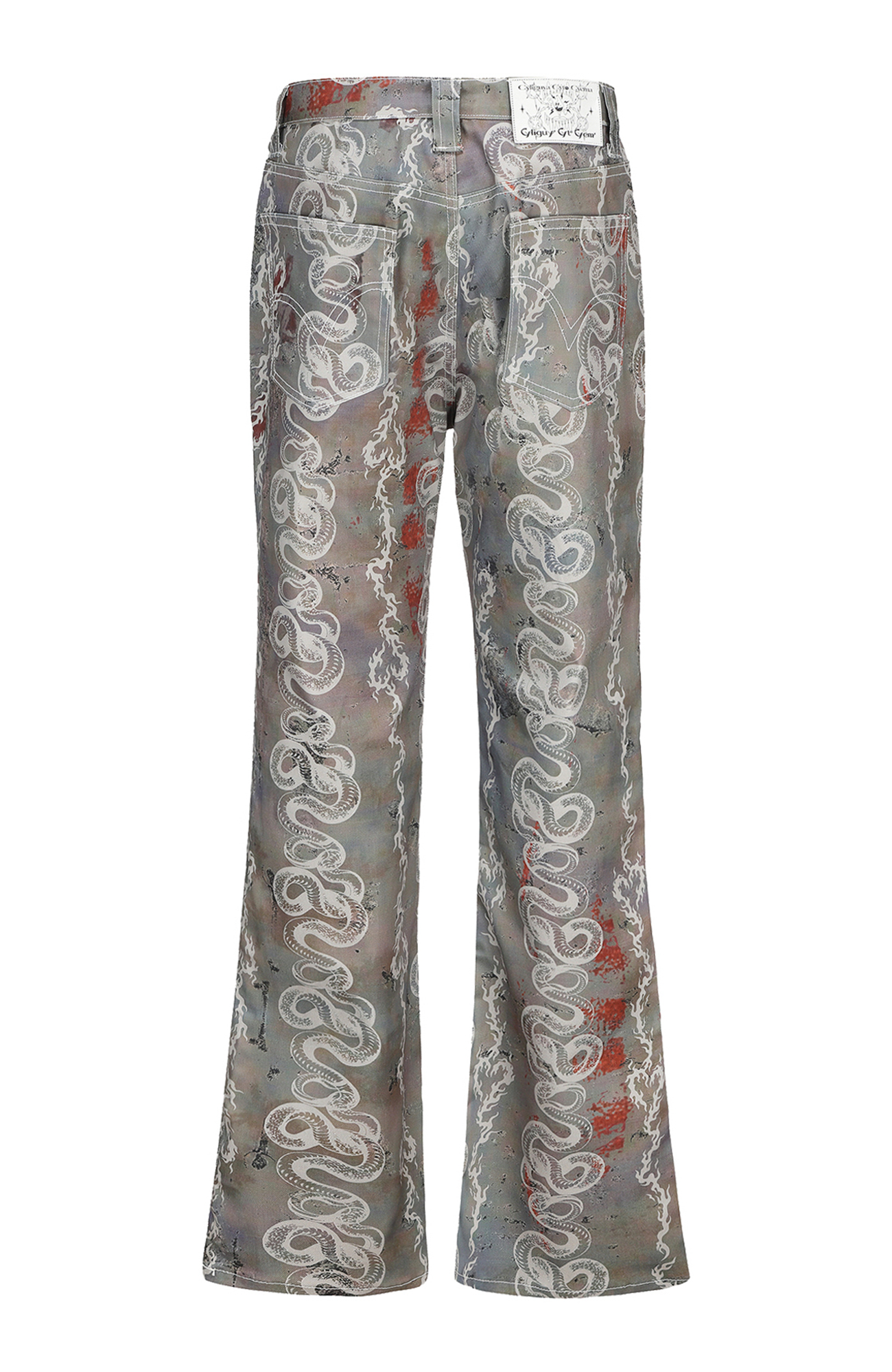 CYCYCY Serpentine Graphic Flared Jeans-Jeans-XXS / 27"-Free Shipping Leatheretro