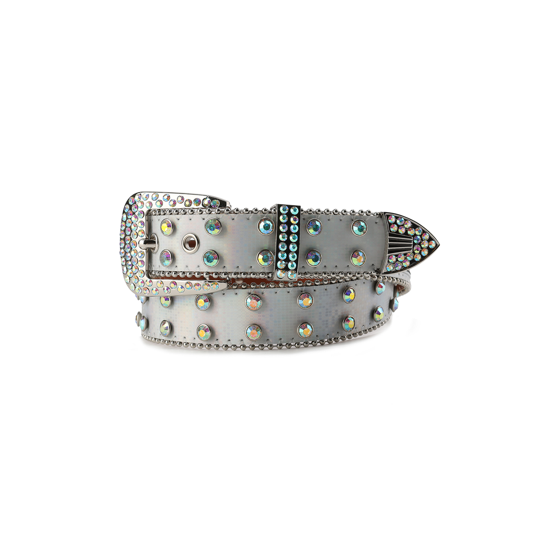 CYCYCY Iridescent Diamond Studded Buckle Belt-Accessories-One Size-Free Shipping Leatheretro