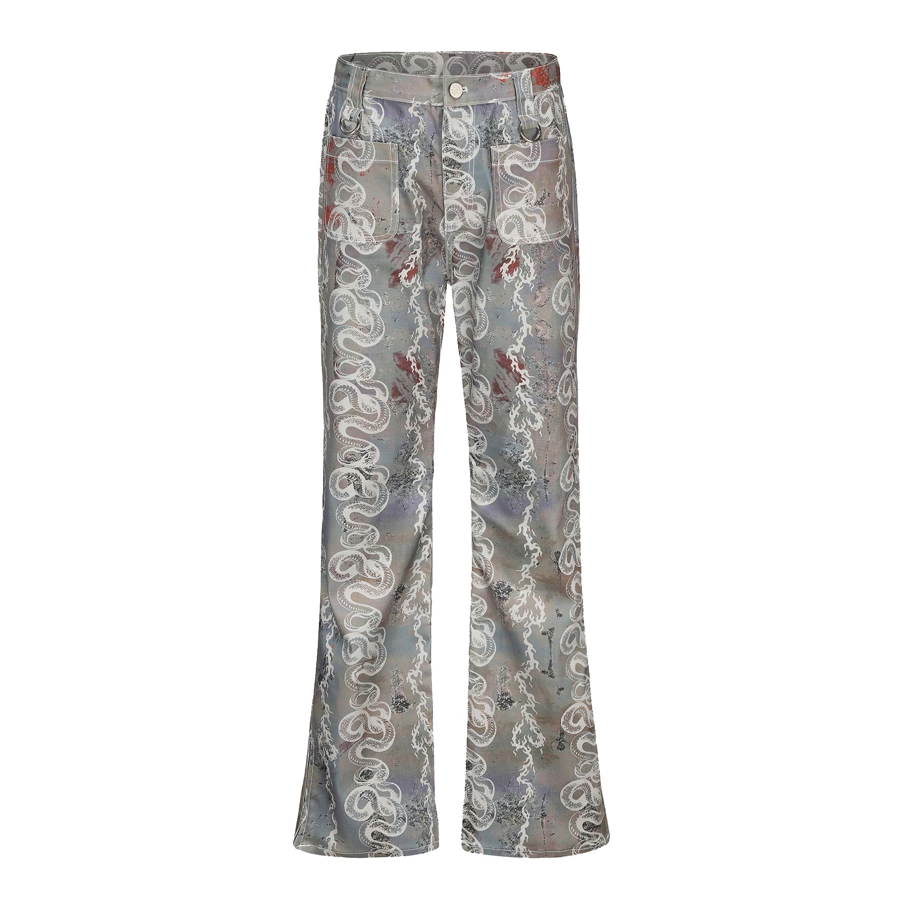 CYCYCY Serpentine Graphic Flared Jeans-Jeans-XXS / 27"-Free Shipping Leatheretro
