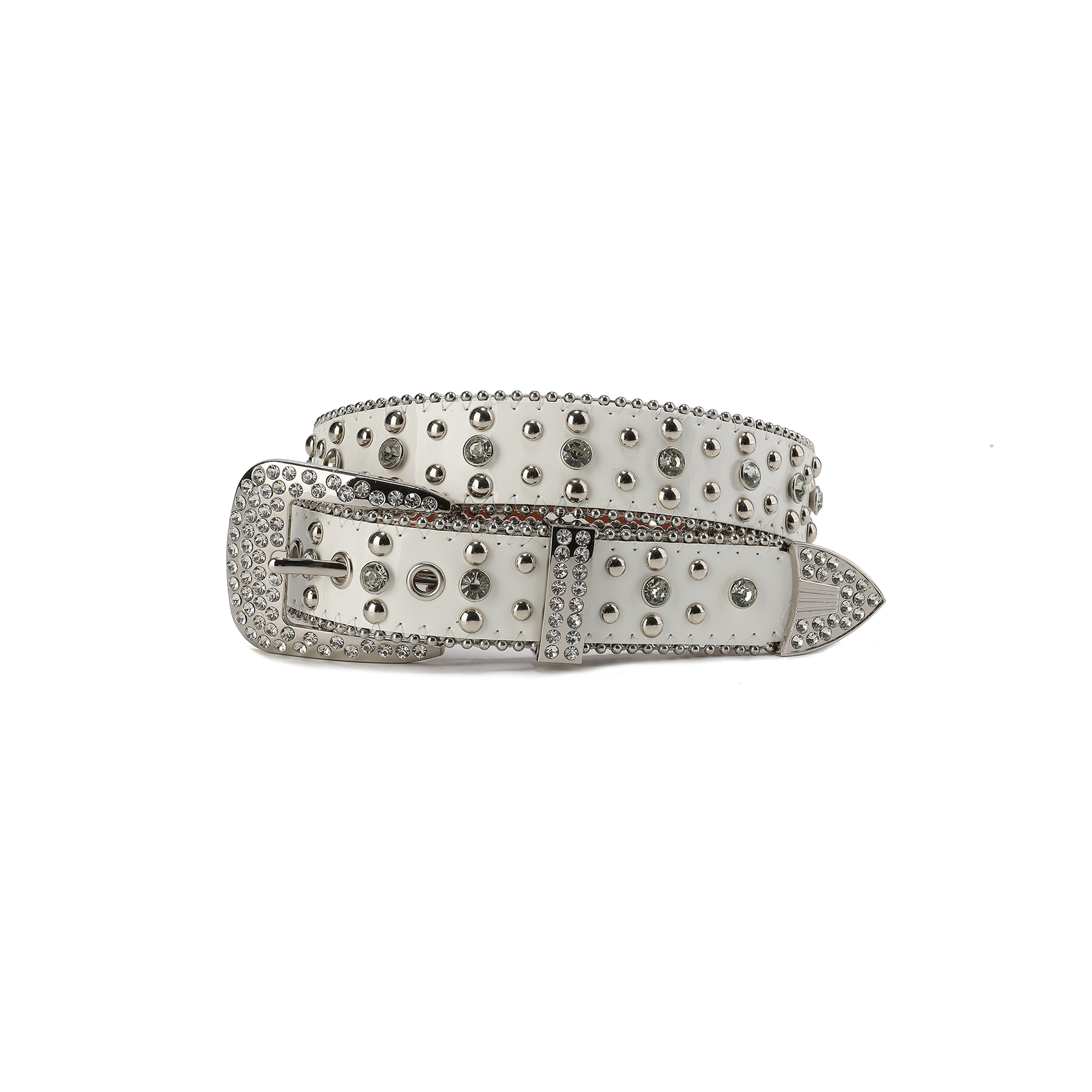 CYCYCY Diamond Studded Leather Belt-Accessories-One Size-Free Shipping Leatheretro
