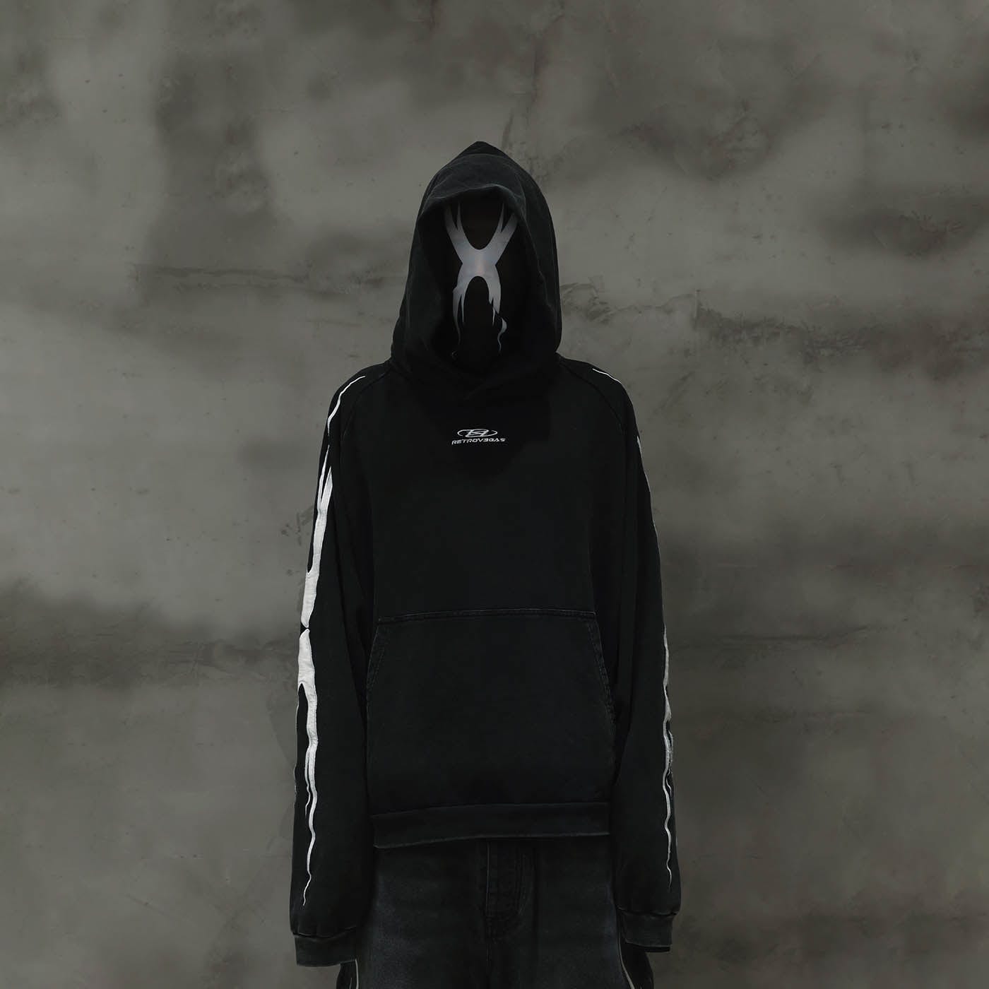 RTVG Washed Embroidered-Logo Hoodie-Hoodie-M-Free Shipping Leatheretro