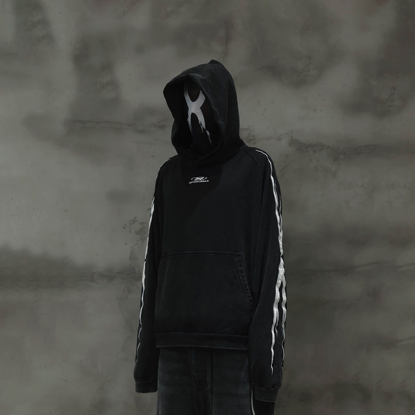 RTVG Washed Embroidered-Logo Hoodie-Hoodie-M-Free Shipping Leatheretro