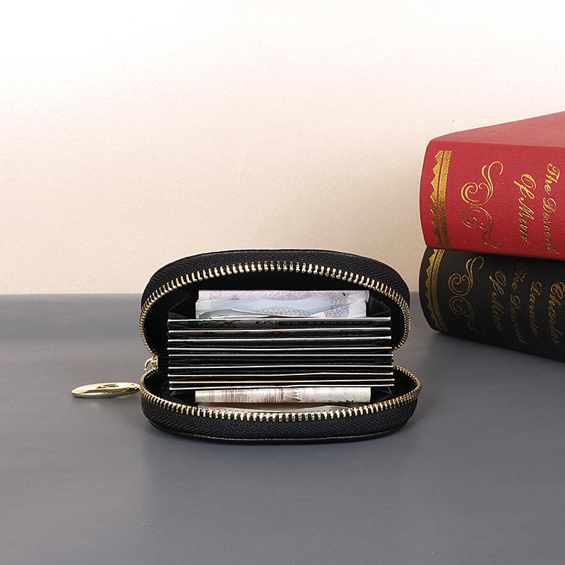 Full-Grain Leather Women’s Multi-Functional Large Capacity Coin Purse-Handbags, Wallets & Cases-Gold Fish-Free Shipping Leatheretro