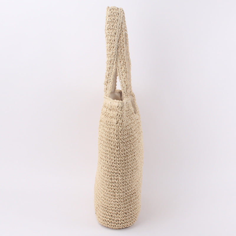 Wholesale Fashion Simple Straw Shoulder Bag-Light brown-Free Shipping Leatheretro