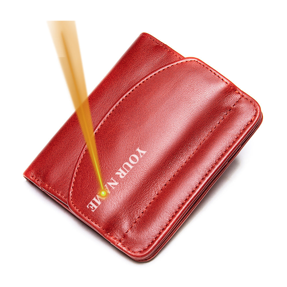Genuine Leather Wallet for Women – Short Design with Full-Grain Cowhide Change Purse for Women-Handbags, Wallets & Cases-Red-Free Shipping Leatheretro