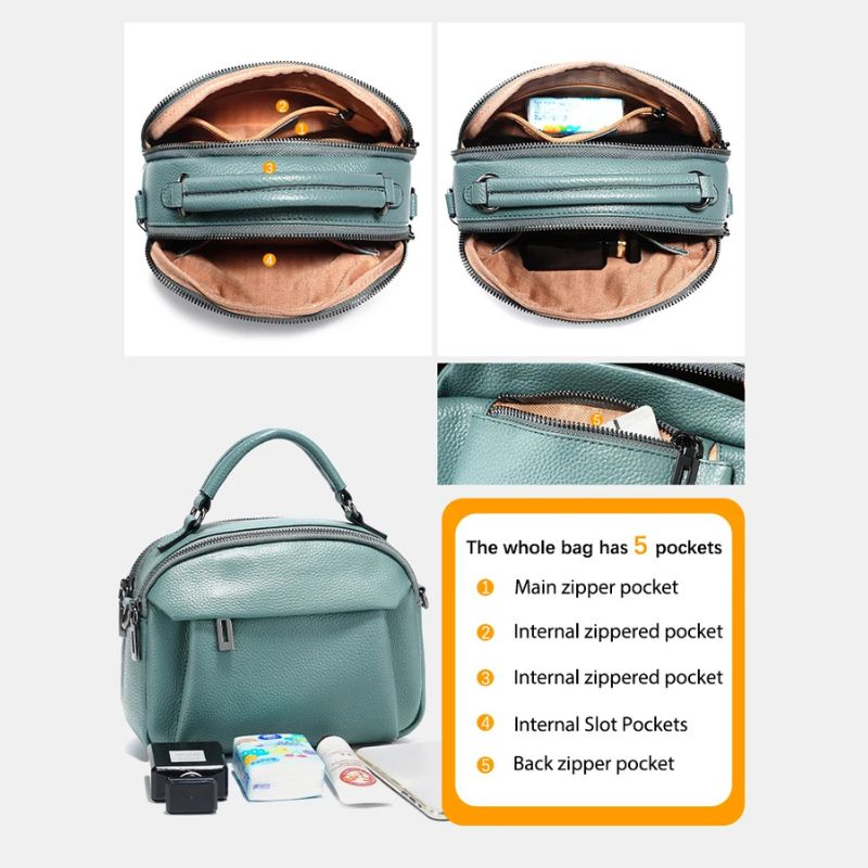 Stylish Genuine Leather Satchel Purse for Women-Handbags, Wallets & Cases-Brown-Free Shipping Leatheretro