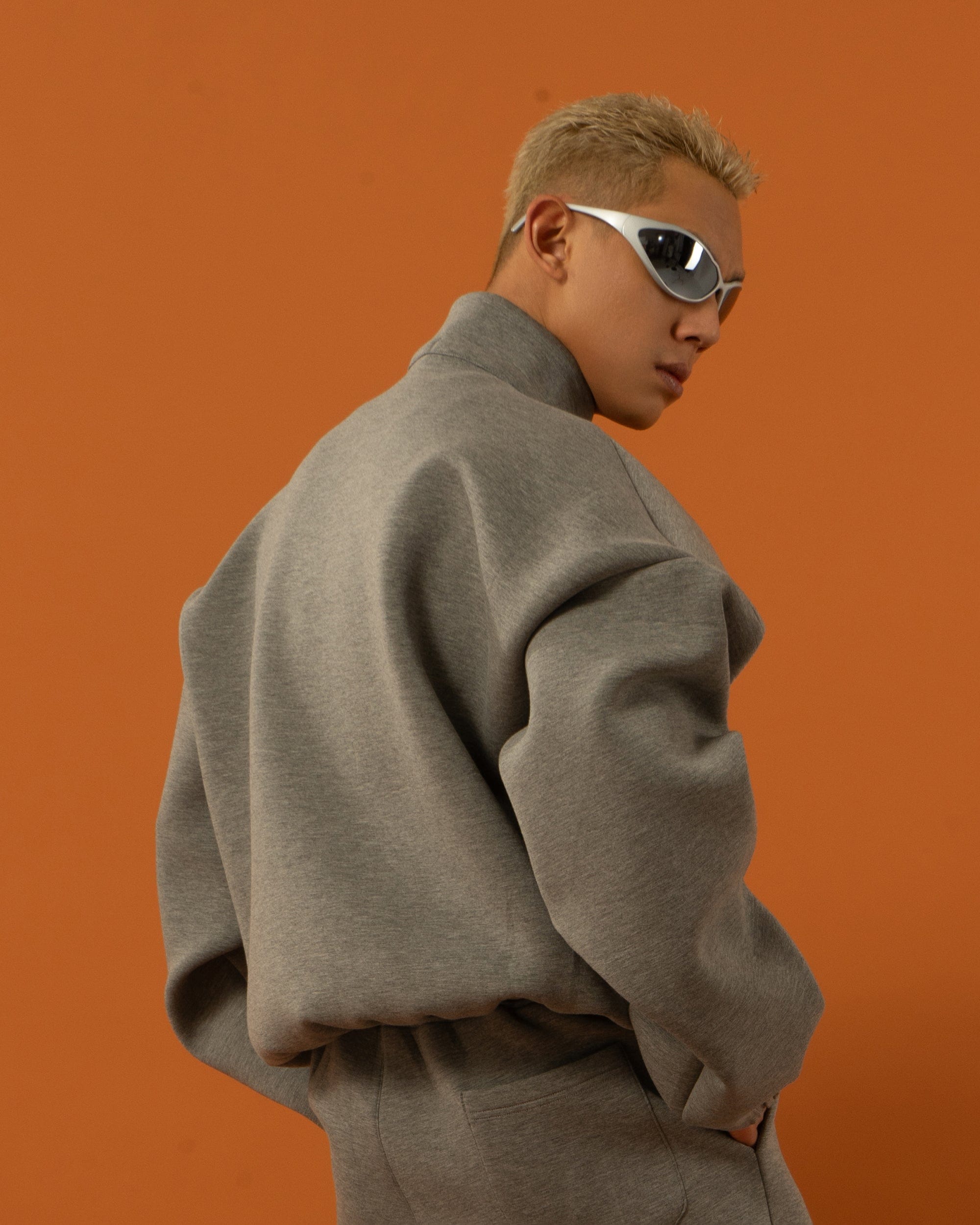 CLP The Astronaut Mockneck Sweatshirt-Sweatshirt-Gray-M-Free Shipping Leatheretro