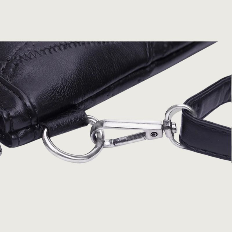 Women’s Black Rivet Shoulder Bag – Small Crossbody Messenger Handbag-Handbags-Black-Free Shipping Leatheretro