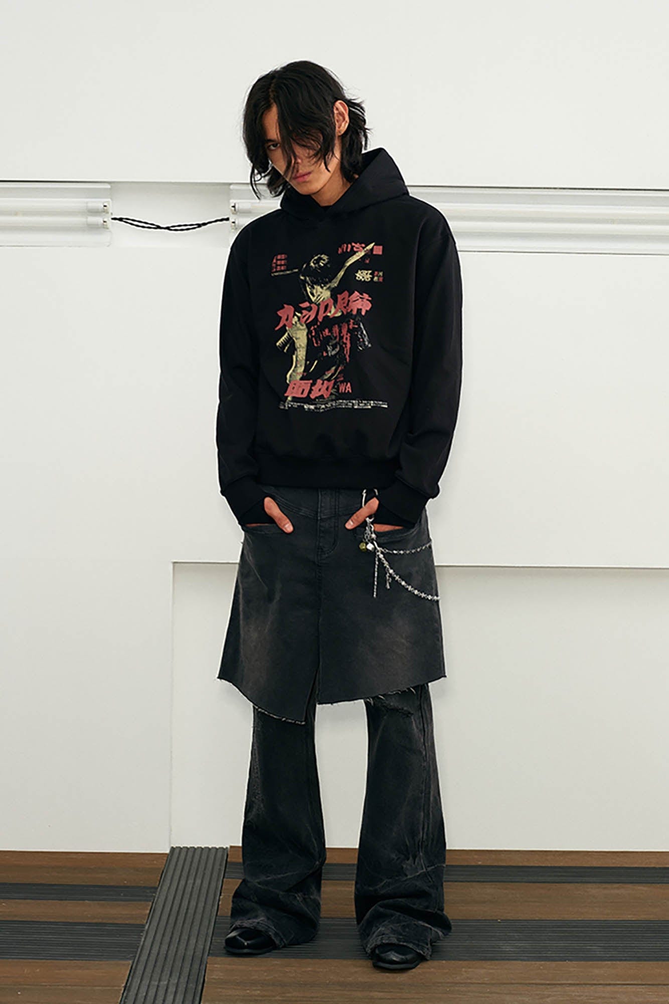 KREATE Retro Ninja Graphic Hoodie-Hoodie-S-Free Shipping Leatheretro