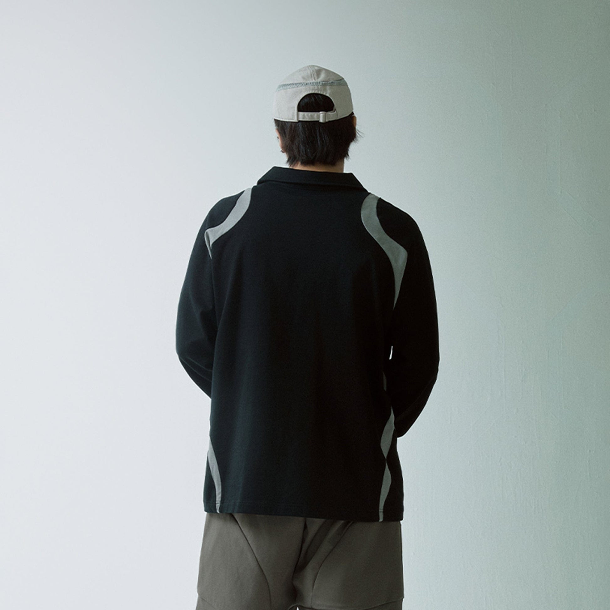 F2CE Retro Deconstructed Raglan Long-Sleeve Tee-L/S Tee-S-Black-Free Shipping Leatheretro