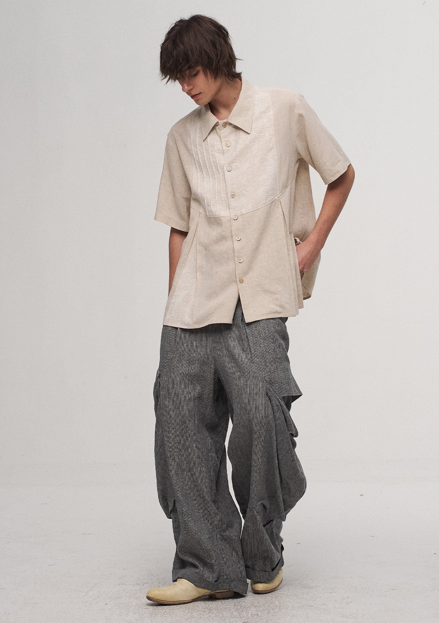 ILNya Nieternite Nifutur Big Pockets Cotton-Linen Wide-Leg Pants-Pants-S (0)-Free Shipping Leatheretro