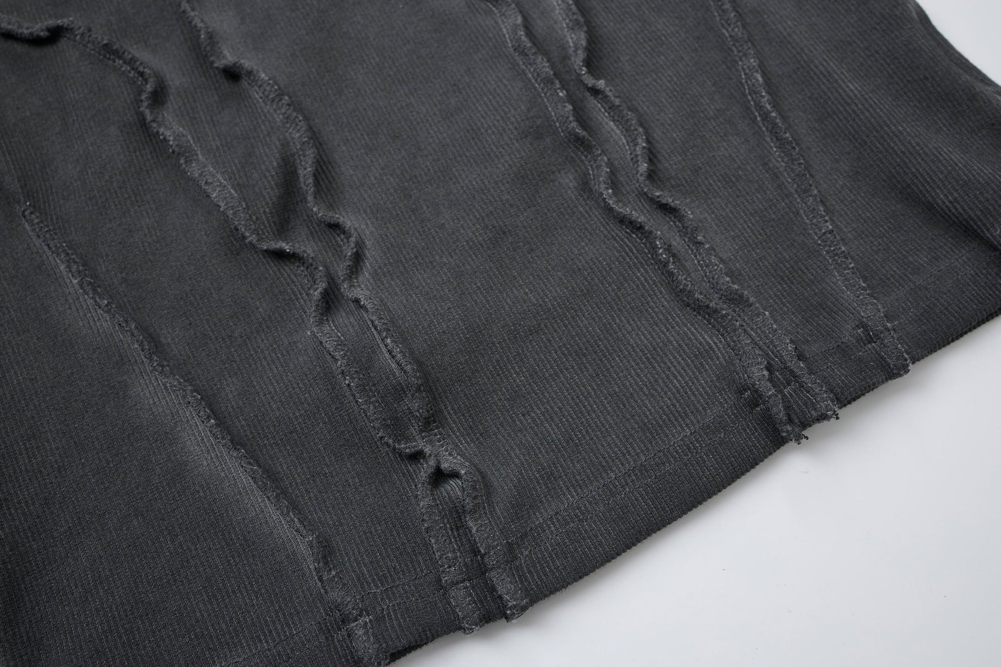 CLP Ribbed Frayed Hem Slim Vest-Vest-M-Free Shipping Leatheretro