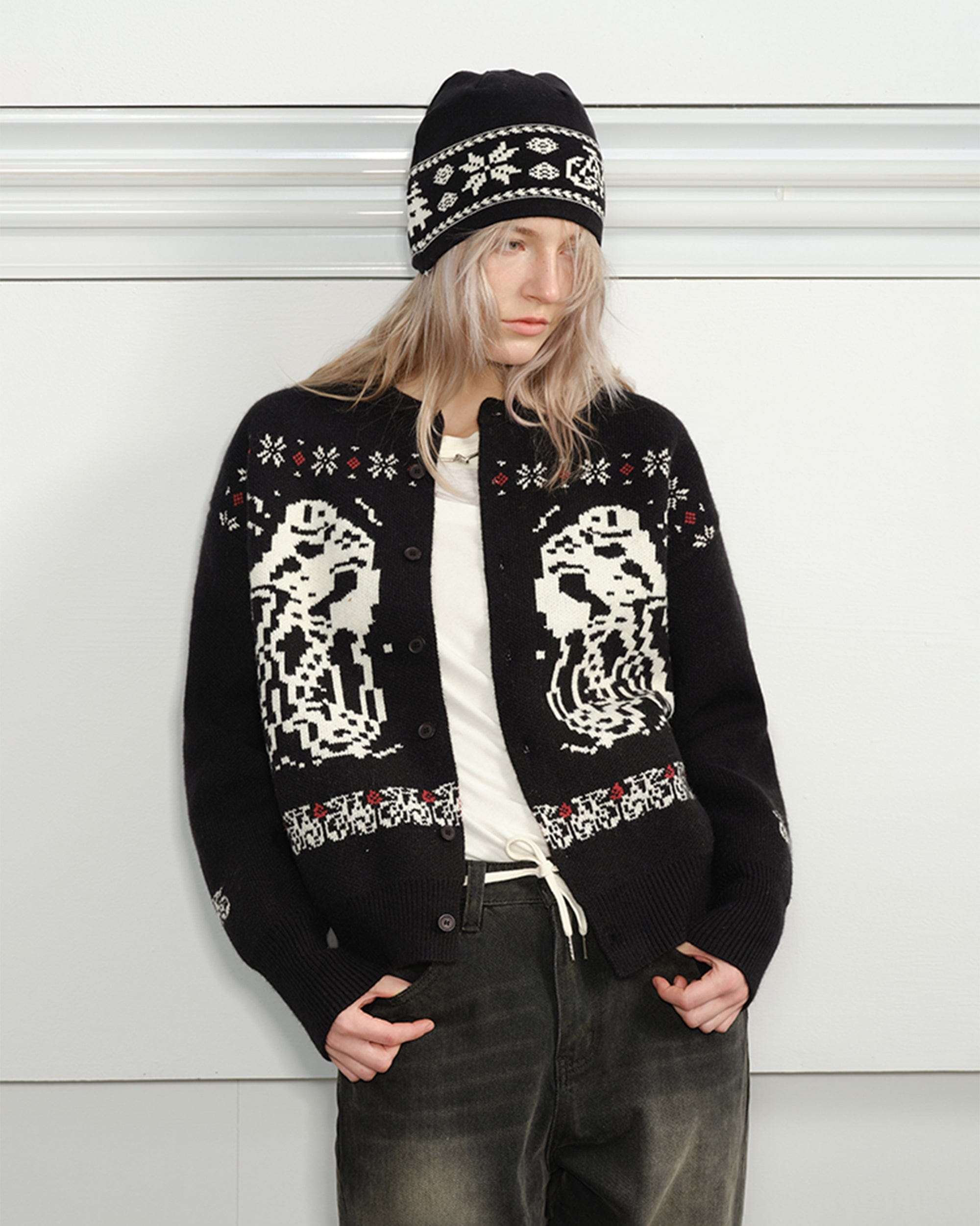 KREATE Bicycle Knitted Zip-Up Jacket-Jacket-S-Beige-Free Shipping Leatheretro