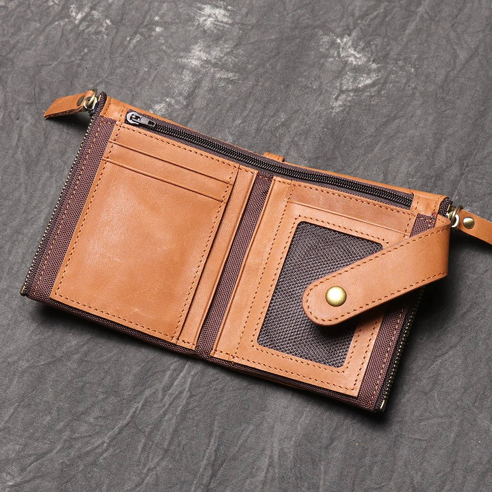 Premium Genuine Leather Men's Wallet-Wallets & Money Clips-Black-Free Shipping Leatheretro