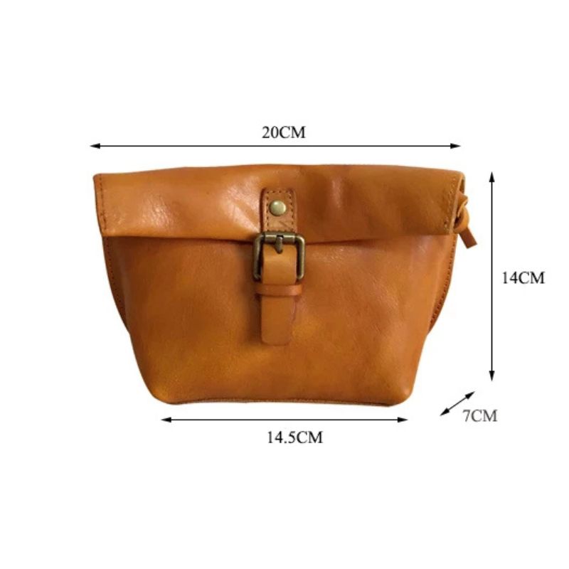Genuine Leather Crossbody Bag Retro Small Messenger Purse-Handbags-Coffee-Free Shipping Leatheretro