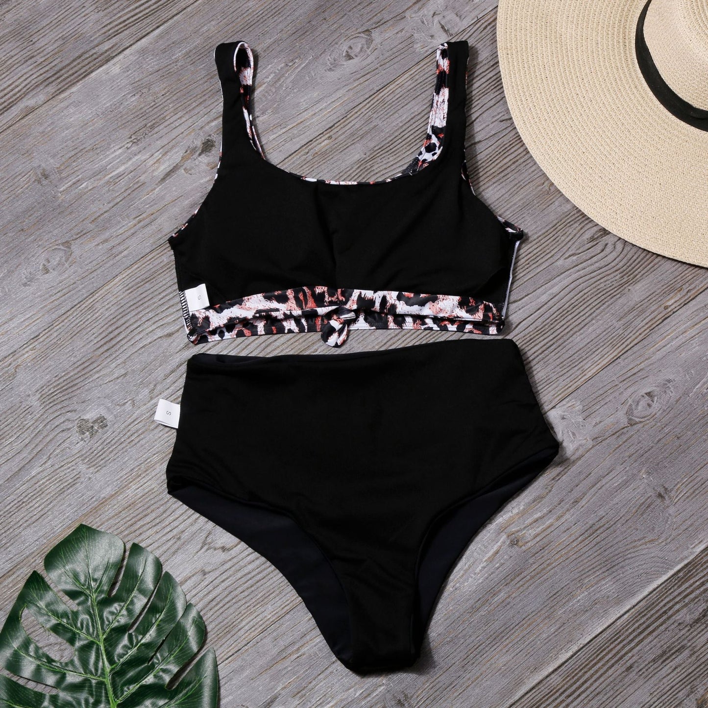 Sexy Leopard Two Pieces Bikini Swimsuits-Swimwear-White-S-Free Shipping Leatheretro