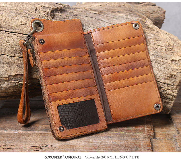 Multi-Functional Genuine Leather Long Wallet & Card Case-Handbags, Wallets & Cases-Coffee-Free Shipping Leatheretro