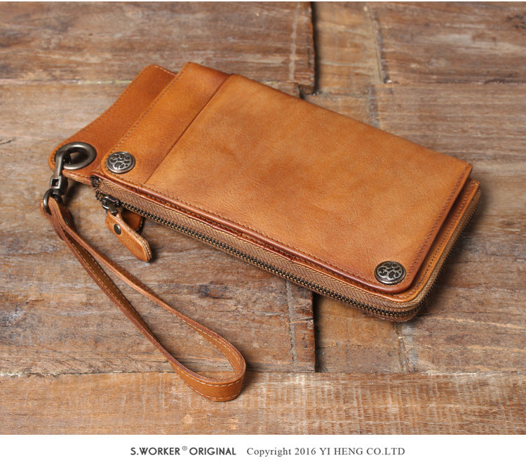 Multi-Functional Genuine Leather Long Wallet & Card Case-Handbags, Wallets & Cases-Coffee-Free Shipping Leatheretro